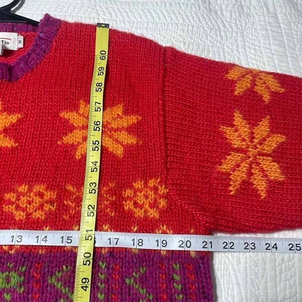 Vintage TALBOT'S Wool Sweater Women's Medium Colorful Pullover Retro - Picture 6 of 10